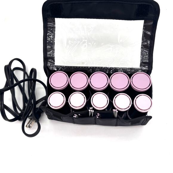 Remington Compact Travel Ceramic Curlers Hair Setter 10 Hot Rollers & Clips Work - Picture 7 of 11